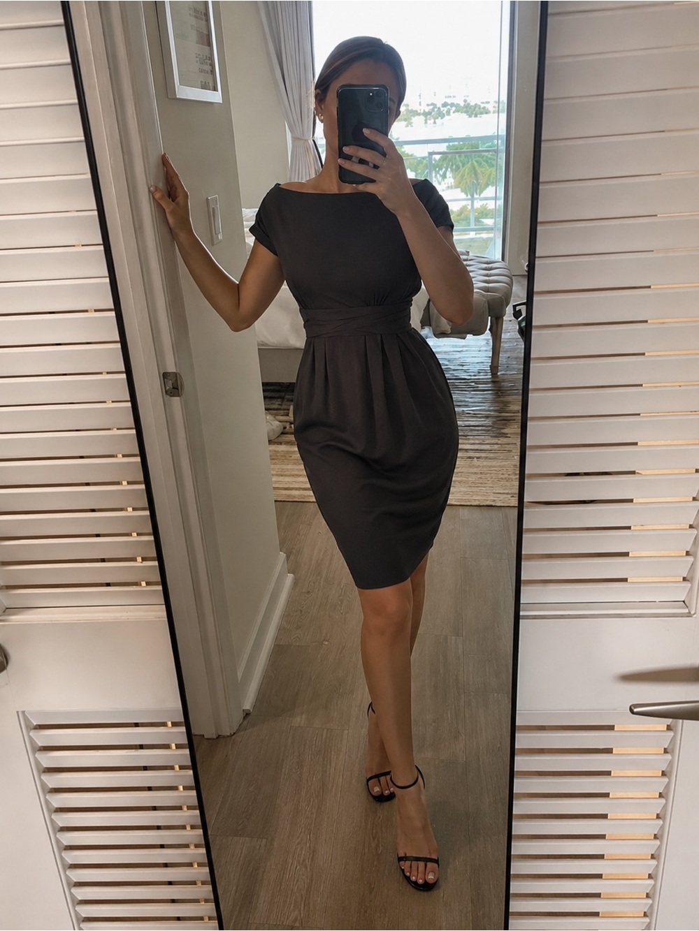 Moschino Little Black Folded Sleeve Dress